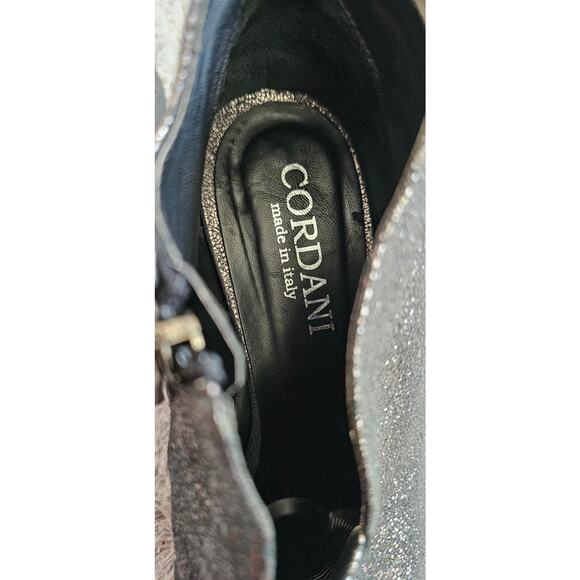 Cordani Italian Black Metallic Leather Upper High Heel Ankle Boots Sz EU 37 US 6 - Picture 4 of 7